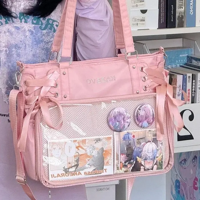 Sac à bandoulière de Style collégial avec ruban