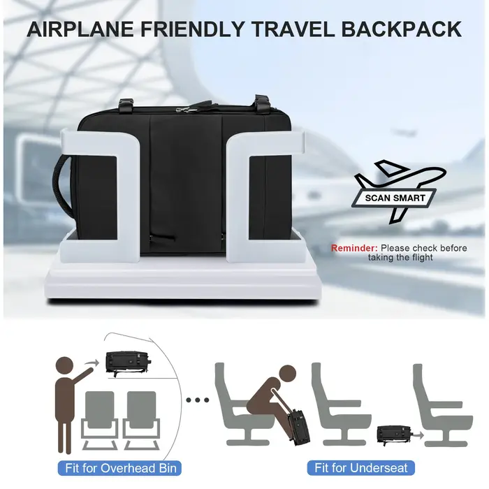 Grand sac à dos de voyage pour hommes, sac à dos étanche pour ordinateur portable approuvé par le vo