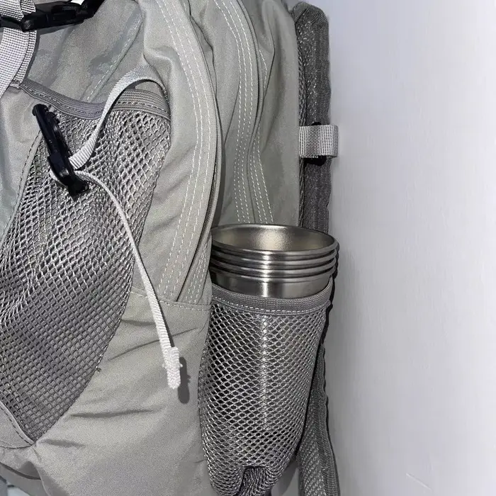 Sac à dos en nylon gris coréen Y2K pour femmes