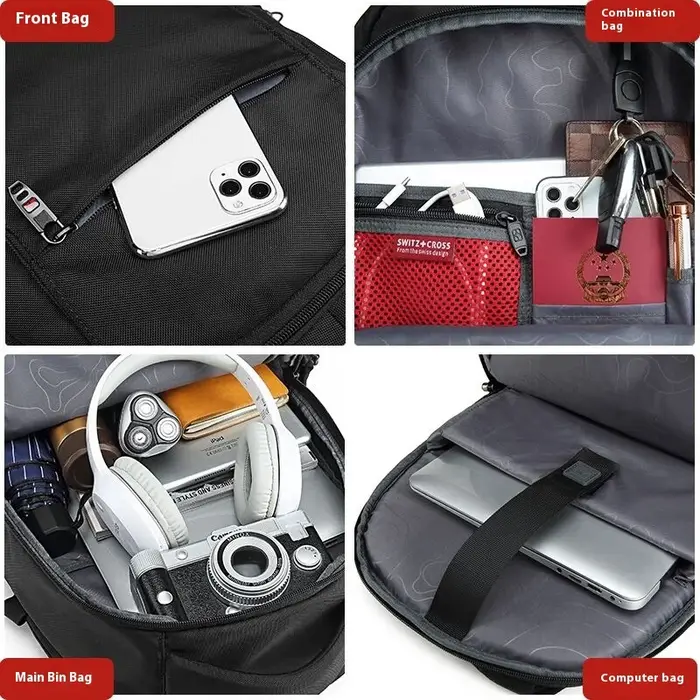 Ravel 16 17.3 pouces ordinateur portable suisse sac à dos USB charge antivol bagages d'affaires sac à dos pour hommes femmes collège sac d'école