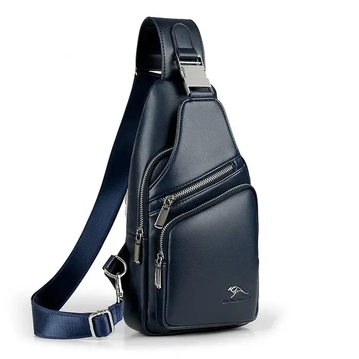 Kangourou marque hommes sac de poitrine 2025 mode Pu cuir fronde côté mâle sacs à bandoulière affaires concepteur sac