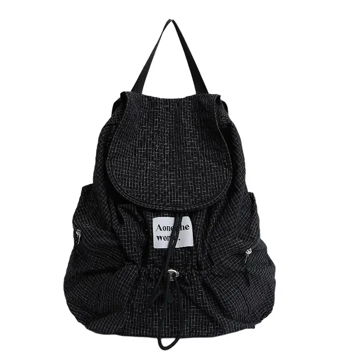 Sacs à dos décontractés en Nylon à carreaux, grande capacité, doux, de haute qualité, Style rétro classique, sacs d'école portables pour femmes, 2026