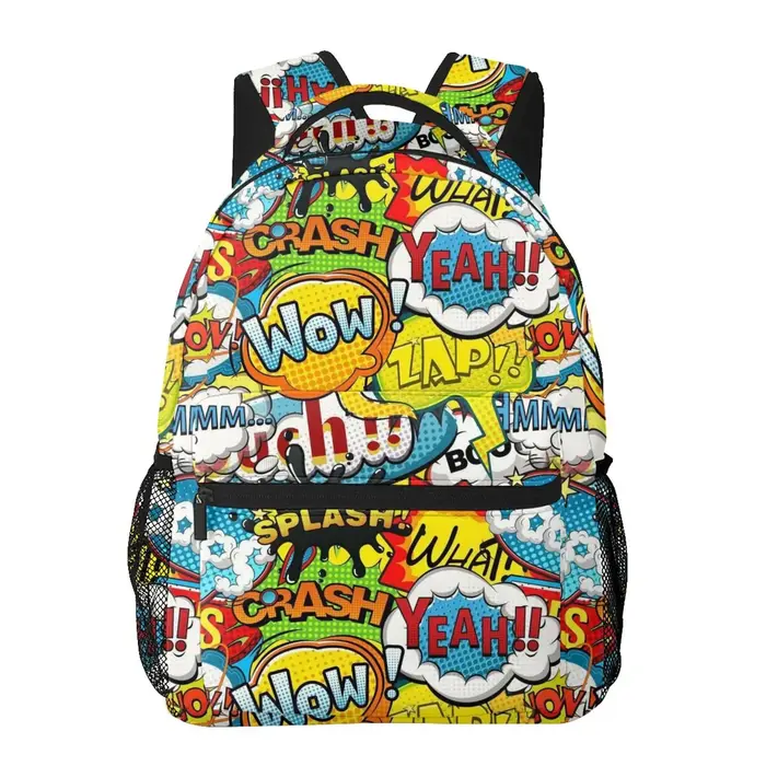 Sac à dos de voyage imprimé pop art unisexe