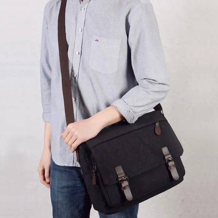 Hommes toile sac de messager Vintage marque affaires décontracté voyage sac à bandoulière ordinateur portable sacs