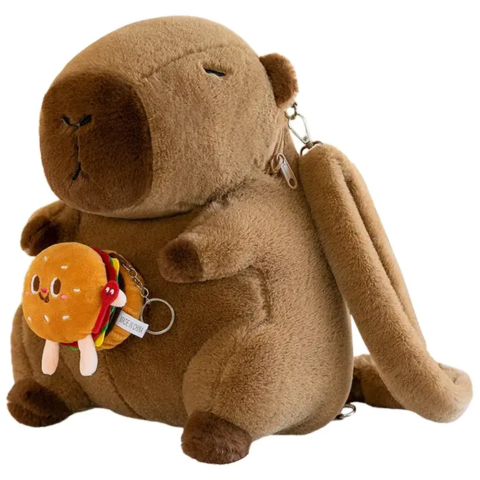 Mignon Capybara en peluche sac à dos drôle dessin animé Capybara sac à bandoulière étudiant sac de f