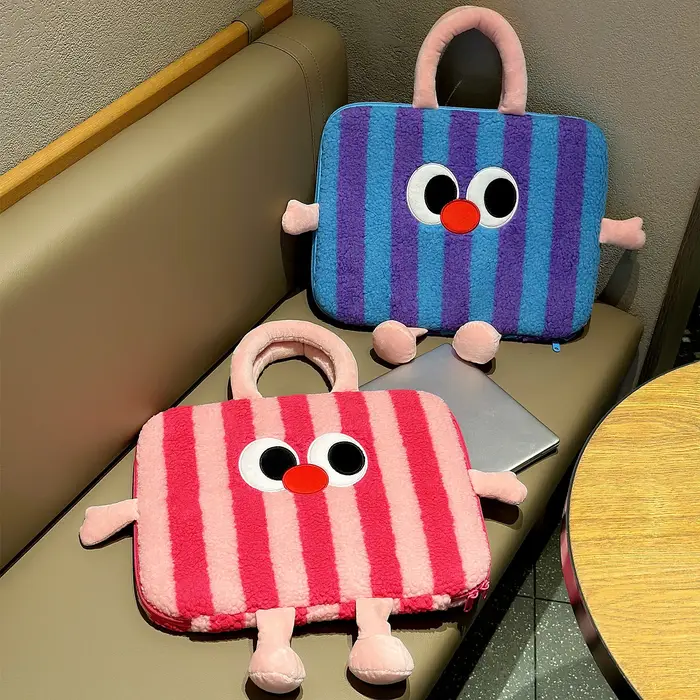 Sac à ordinateur portable coréen mignon de style dessin animé, pochette pour ordinateur portable 13.3 14 15 15.6 16 pouces, sacoche de rangement pour ordinateur, sac à main pour femme, pochette de voy