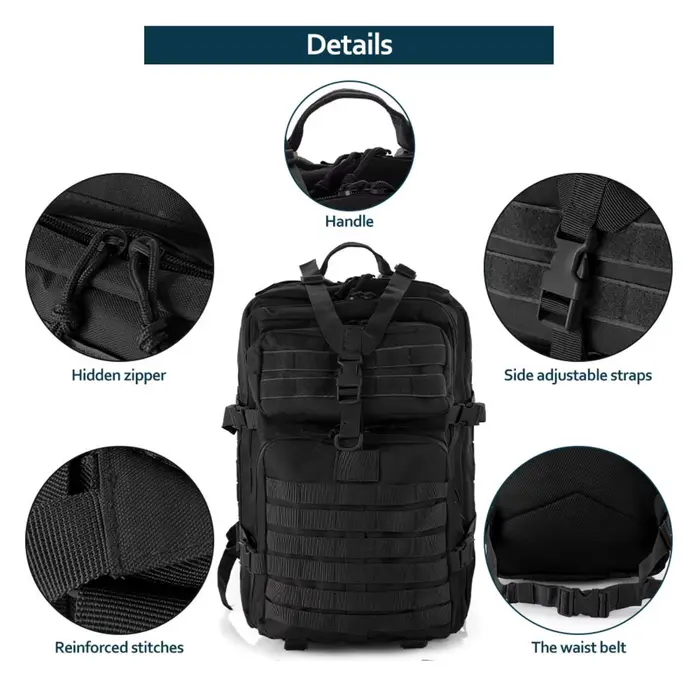 25L/50L robuste en Nylon imperméable à l'eau tactique sport Trekking pêche chasse Camping randonnée sac à dos sacs à
