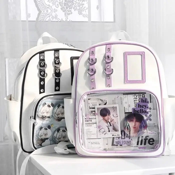 Y2K mignon Mini sac à dos femmes Kawaii Ita sac doux fille sac à dos Transparent bricolage personnalité affichage sac à dos Lolita sac à bandoulière