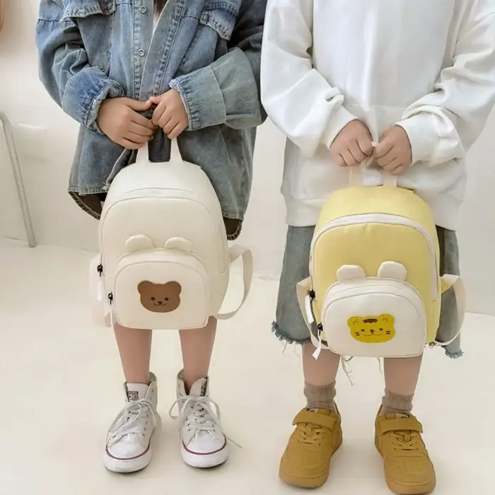 Sac à bandoulière coréen cartable de maternelle dessin animé ours réglable sacs à main pour enfants toile