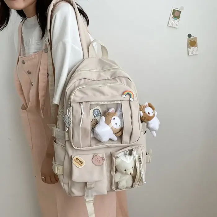 Sac à dos d'école en nylon imperméable pour adolescents