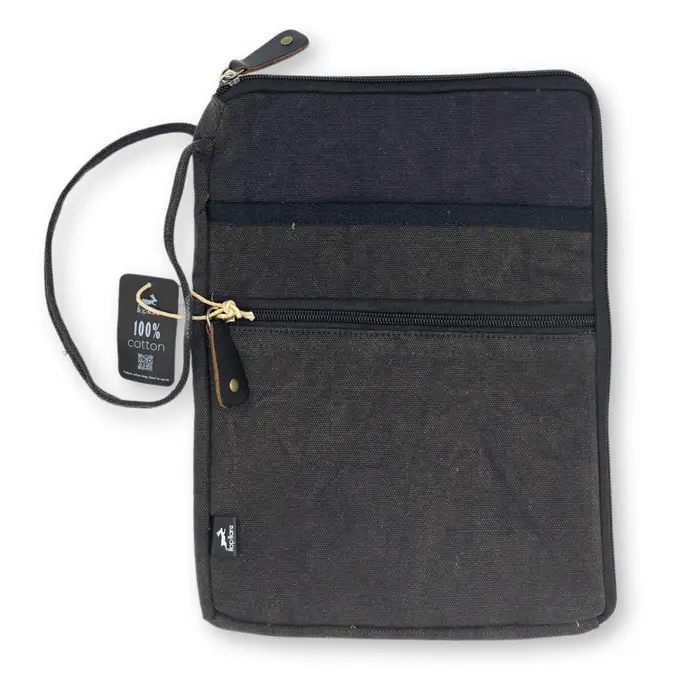 Stonewash Travel Laptop Pouch - Charcoal -24x33cm