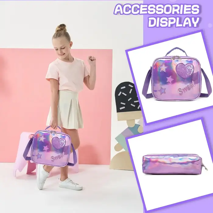 3 pièces mignon paillettes filles sac à dos roulant primaire enfant école sacs à dos fille avec roues retour à l'école