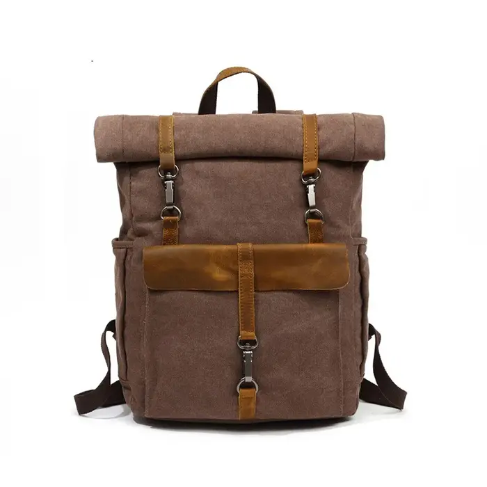 Sac à dos en toile de style vintage pour hommes et femmes avec bretelles réglables et compartiments spacieux