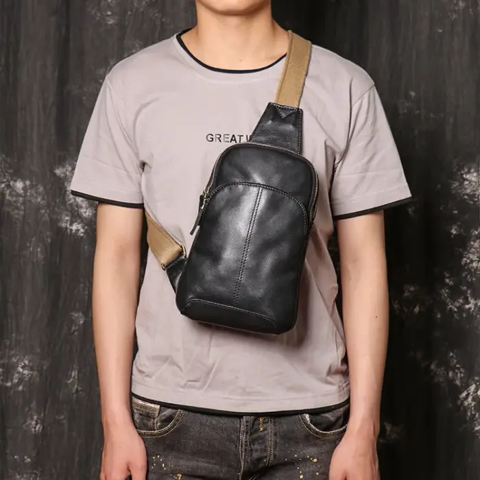 LUOKIR-Sac à Dos en Cuir group pour Homme et Femme, Petit Sac à Bandoulière en Peau de Vache de Gran