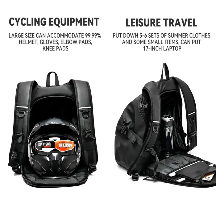 Sac à dos de moto 50L, grand sac à dos multifonctionnel pour motocyclistes