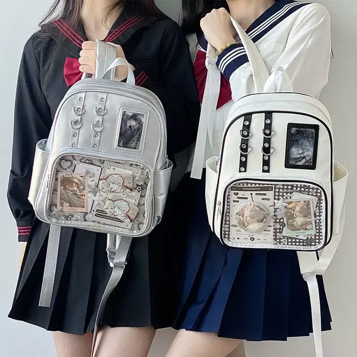 Y2K mignon Mini sac à dos femmes Kawaii Ita sac doux fille sac à dos Transparent bricolage personnalité affichage sac à dos Lolita sac à bandoulière