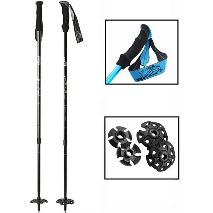 Bâtons de ski bâtons de randonnée réglables pour aventures en plein air Support de randonnée snowboard bâtons de marche robustes pour les montagnes