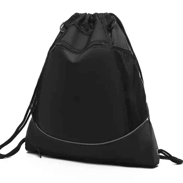 Sac à dos portable à cordon de serrage en maille pour ballons de basketball