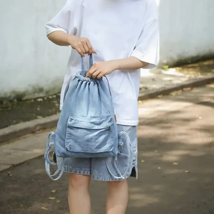 Mochila-Sac à Dos en Toile Délavé de Proximité pour Femme