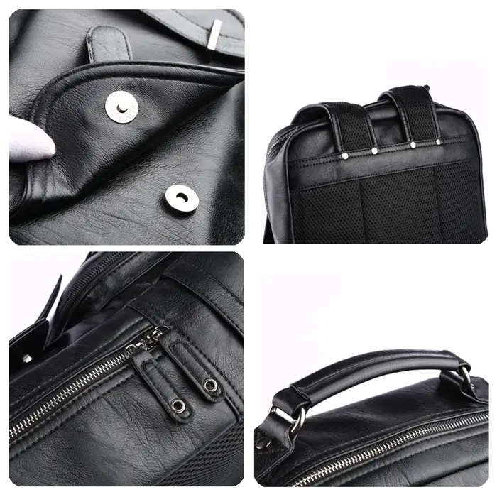 MOYYI-Sac à dos en cuir pour ordinateur portable pour homme, sac à dos de voyage étanche, sac d'affa