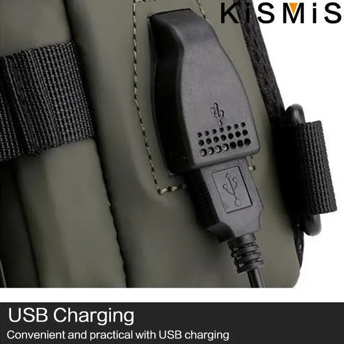 KISMIS hommes multifonction sac de messager épaule tissu poitrine sacs bandoulière décontracté homme USB charge sac à main