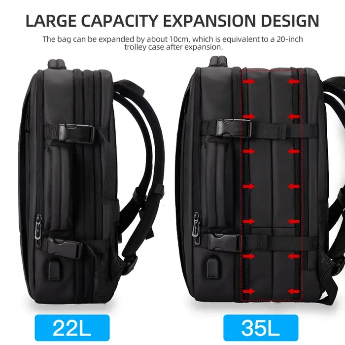 Heroic Knight sac à dos de voyage hommes sac à dos d'affaires école extensible USB sac grande capaci