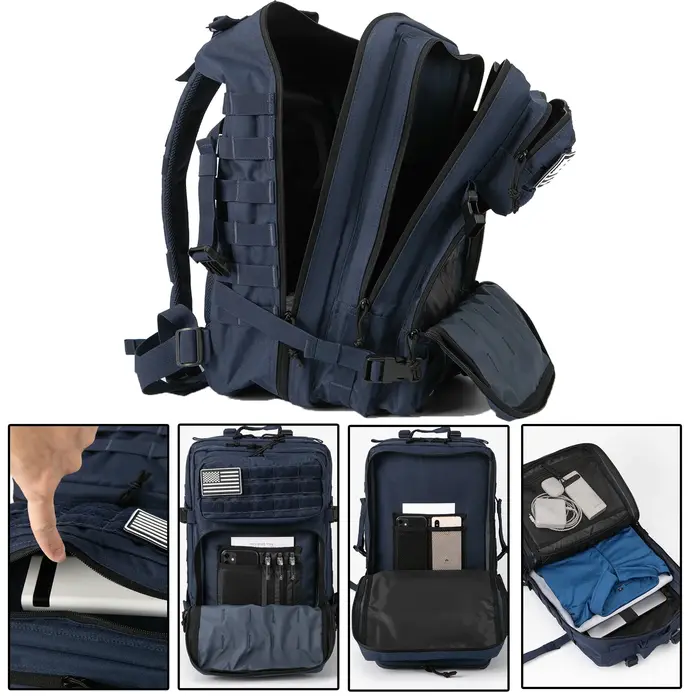Sacs à dos tactiques d'extérieur 45L grande capacité homme 3 jours
