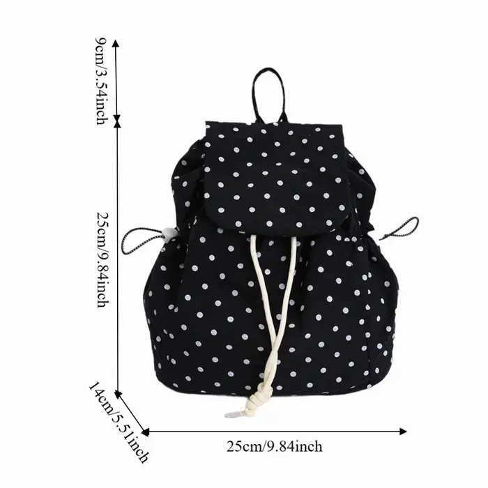 Sac à dos à pois multi-poches pour fille