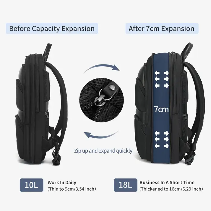 Tigernu sacs à dos extensibles pour hommes 15.6 pouces sac à dos pour ordinateur portable mâle mince