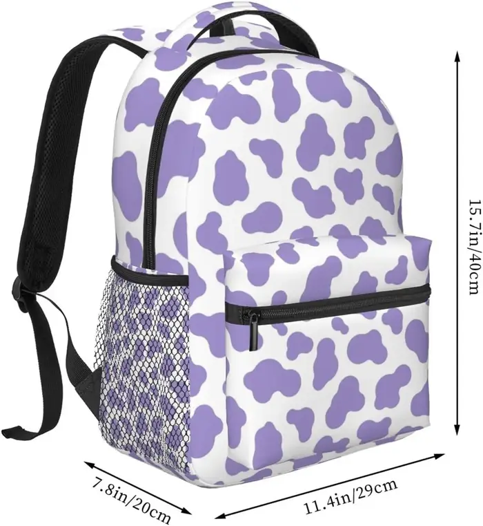 Sac à dos imprimé vache violette