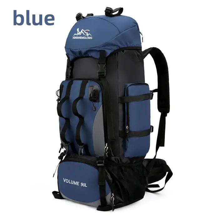 Sac à dos de randonnée imperméable 90L, sac à dos de camping, grande capacité, sac de sport de plein