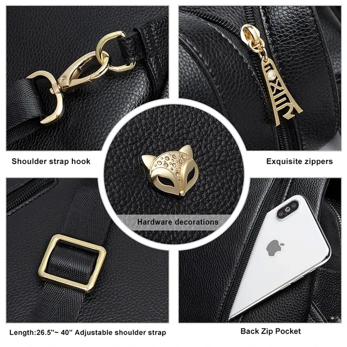 FOXER marque femmes Style sac à dos femme en cuir véritable + microfibre sac à dos fille sac d'école