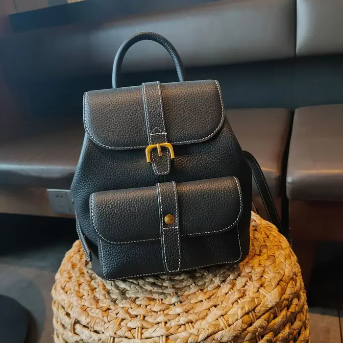 Sac à dos en cuir naturel fait à la main de luxe pour femmes, sacs d'école vintage, petit, 100% peau