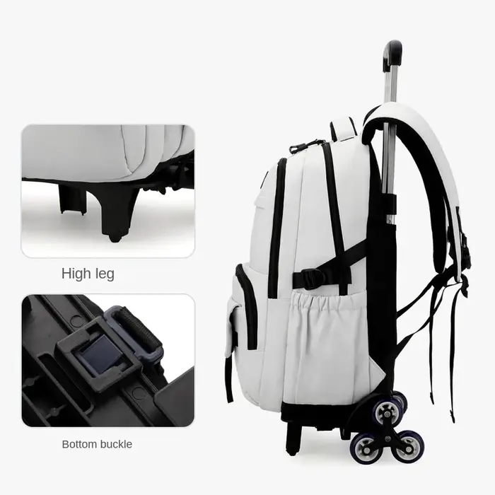 Sac d'école avec roulettes sac à dos roulant pour garçon enfants étudiant sac à dos