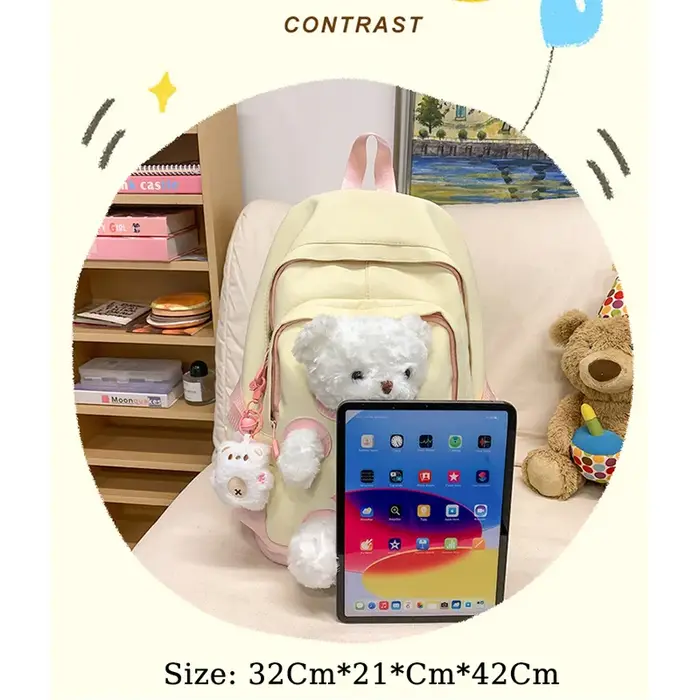 TRAVEASY – sac à dos ours en peluche pour filles