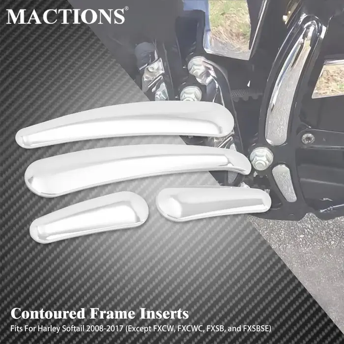4xMoto 3D bras oscillant cadre insérer couverture chromée pour Harley Heritage Softail personnalisé 