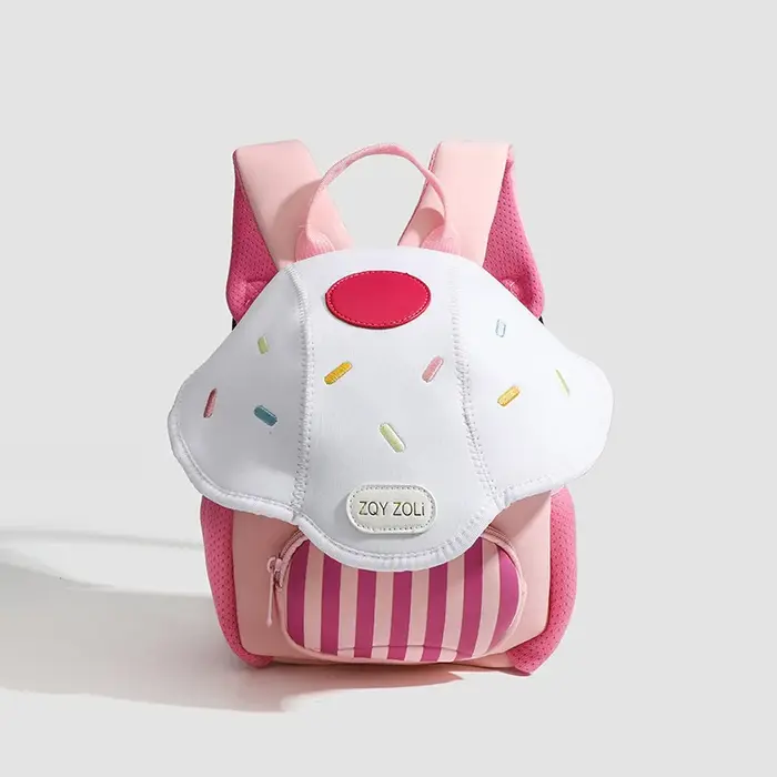 Sac à dos enfant mignon motif champignon et pomme, mini sac d'école léger pour la maternelle, sac de