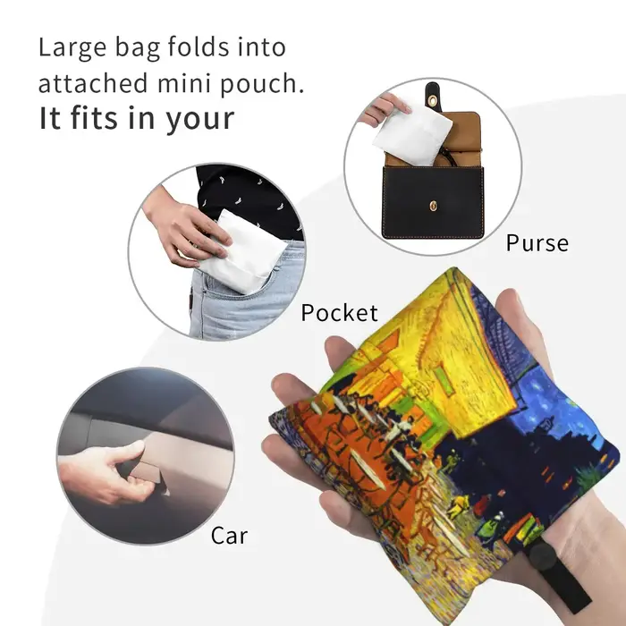Sac fourre-tout portable personnalisé drôle 73 Terrasse la nuit