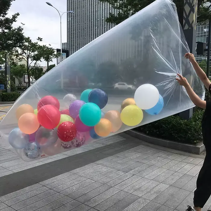 Grand Sac de Rangement en Plastique Transparent pour Ballons