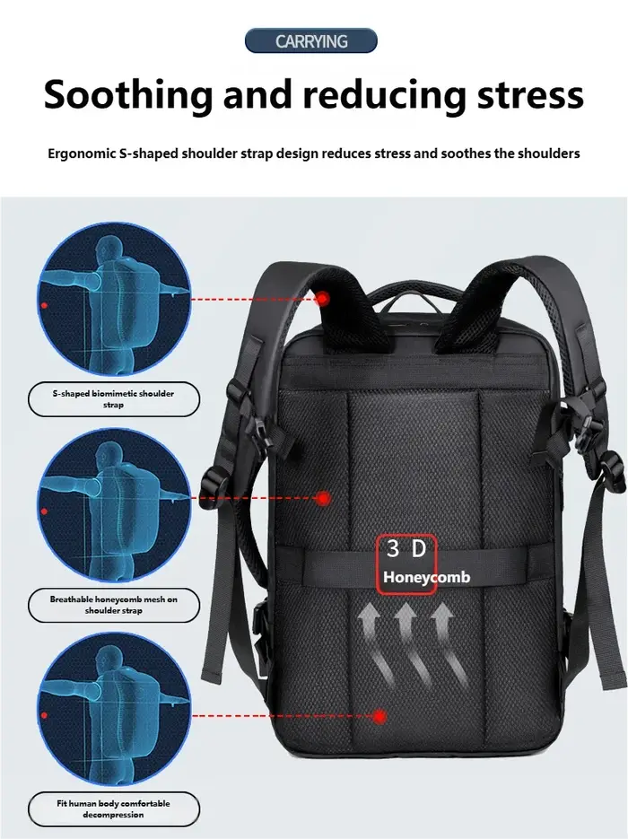 Sac à dos de voyage professionnel unisexe pour ordinateur portable