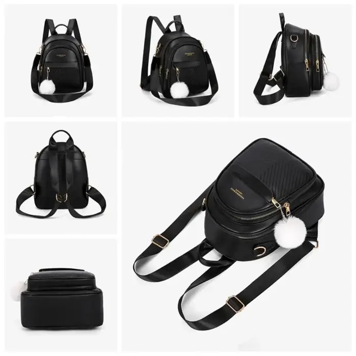 Petit sac à dos carré en cuir PU