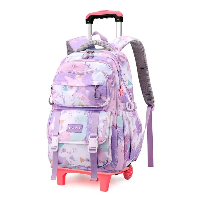 Sac à dos scolaire à roulettes pour enfants, sac à dos à roulettes pour filles, sac à roulettes pour