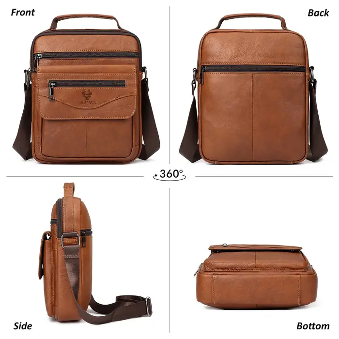 HUMERPAUL – petit sac messager en cuir véritable pour hommes