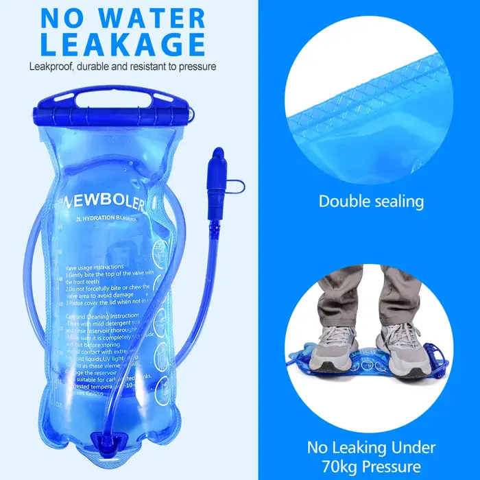 NEWBOLER sac d'eau réservoir sac de réapprovisionnement en eau sac de rangement sans bisphénol 1.5L 2L 3L course sport
