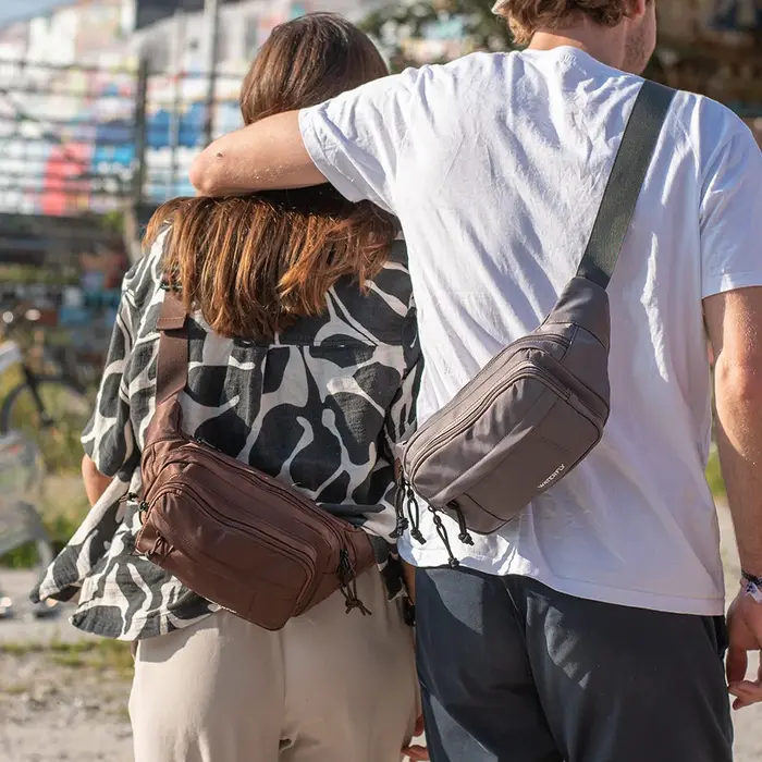 WATERFLY Fanny Pack taille Packs grand sac à bandoulière pour femmes hommes avec 7 poches zippées sangle