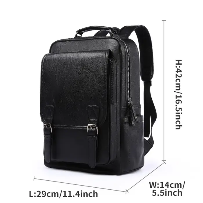 Sac à dos en cuir pour ordinateur portable pour homme
