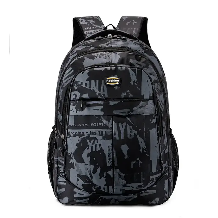 Sac à dos d'étudiant de style camouflage imprimé à la mode pour garçons, sac à dos léger de grande c