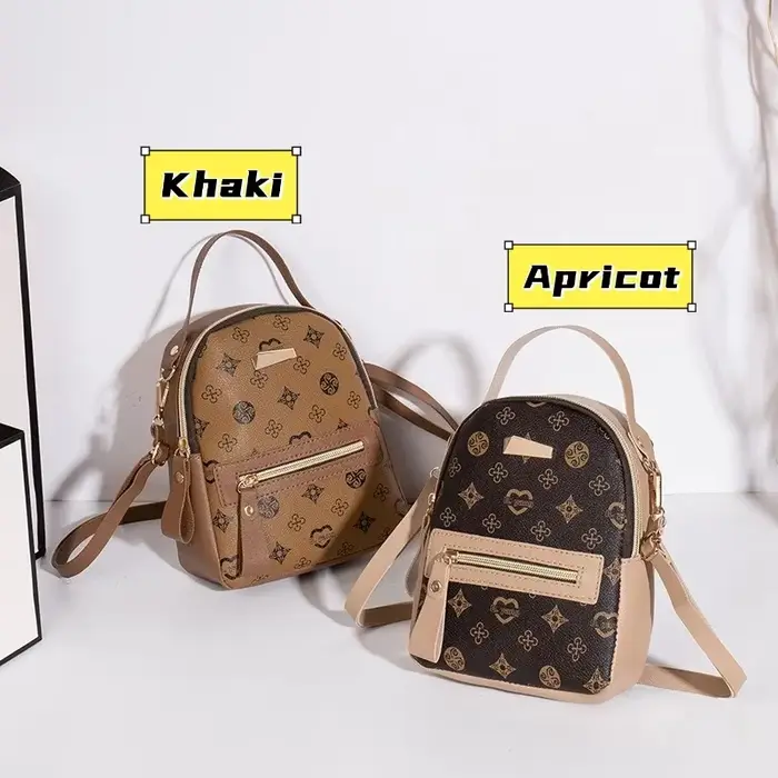 Sac à dos Mini Femme Cuir PU Imprimé Élégant Multifonction Léger Sac à Bandoulière pour Sortie Quotidienne Voyage