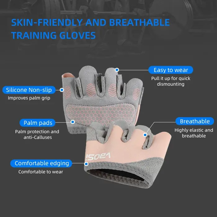 VBOSi Gants de sport antidérapants à quatre doigts