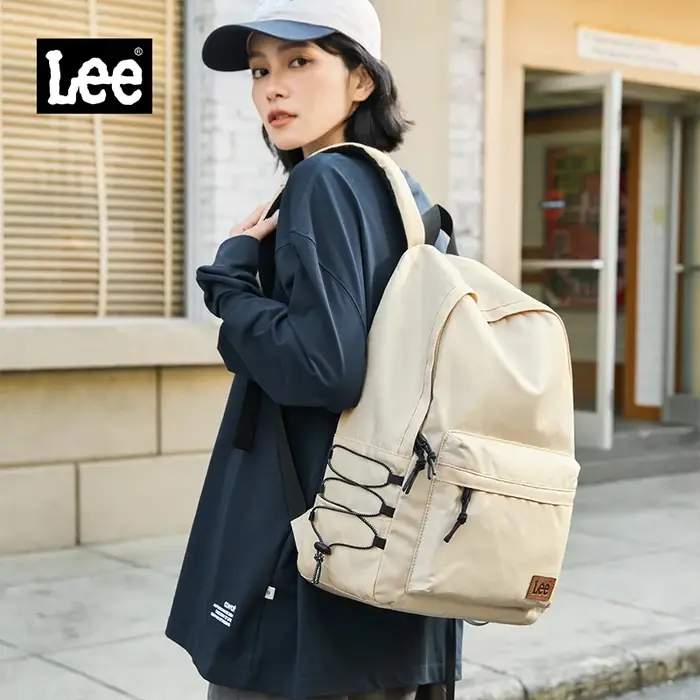 LEE Classics utilitaire grand sac à dos pour ordinateur portable femme homme blanc noir étanche lycéen collège adolescent livre sac cartable
